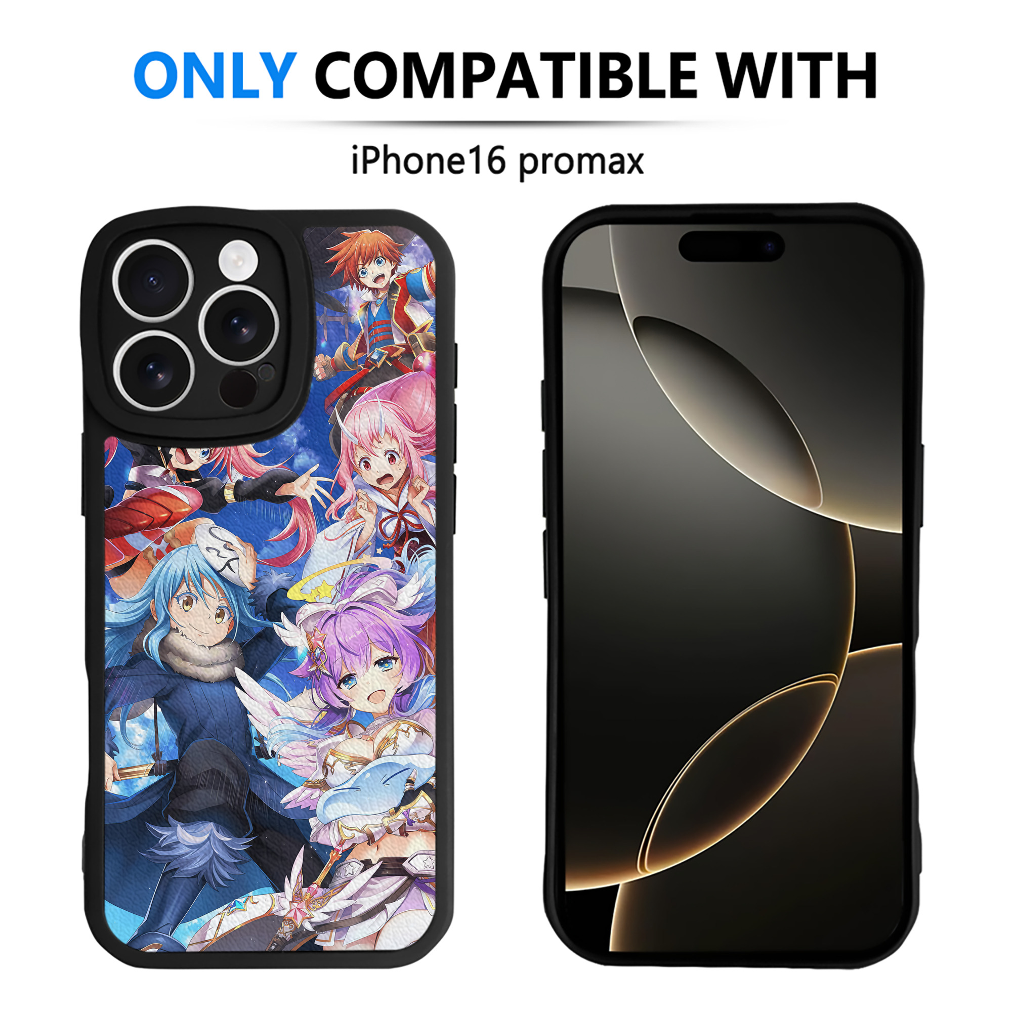 （画像用） 転スラ Regarding Reincarnated to Slime 【iPhone 16シリーズ対応】シリコンスマホケース（レザー調） 材質：シリコン